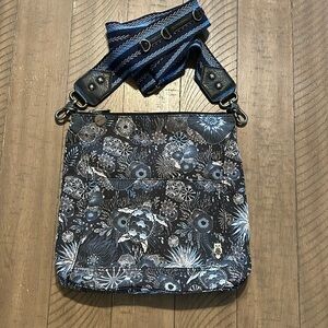 Floral Crossbody Bag in Navy and Black